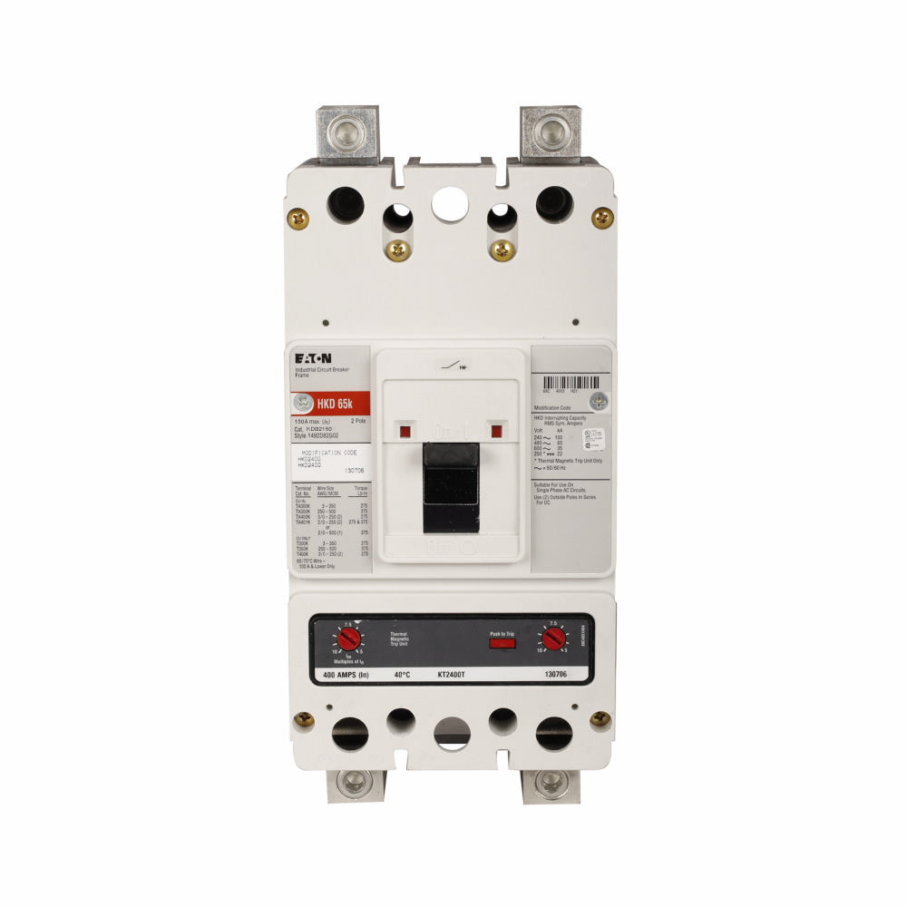 KDB2150C - Eaton Cutler-Hammer 150 Amp 2 Pole 600 Volt Feed Thru Molded Case Circuit Breaker