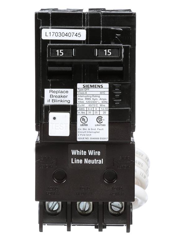 Siemens 2 Pole 15 amp GFCI breaker – Canada Breakers