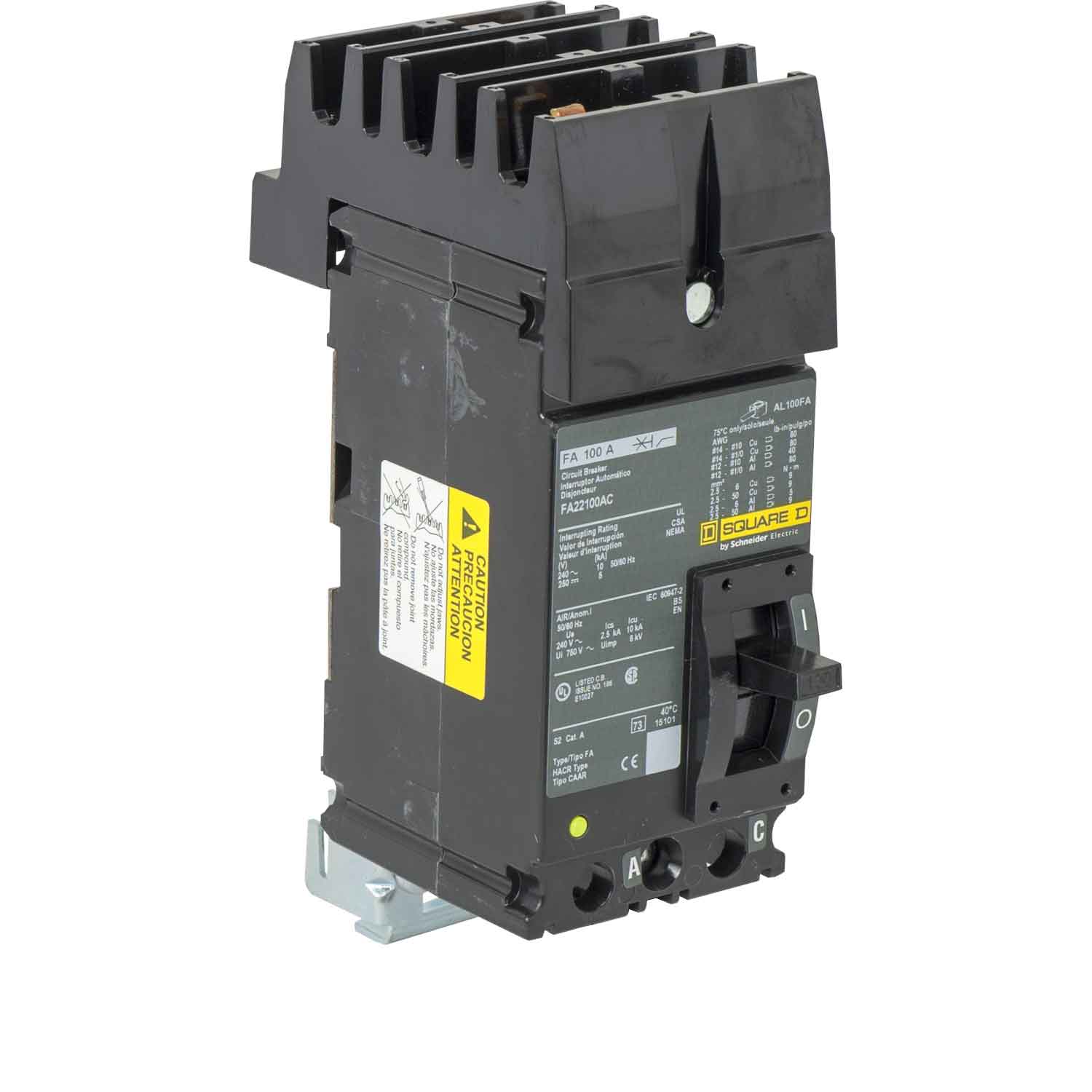 FA22100AC - Square D - Molded Case
Circuit Breakers
