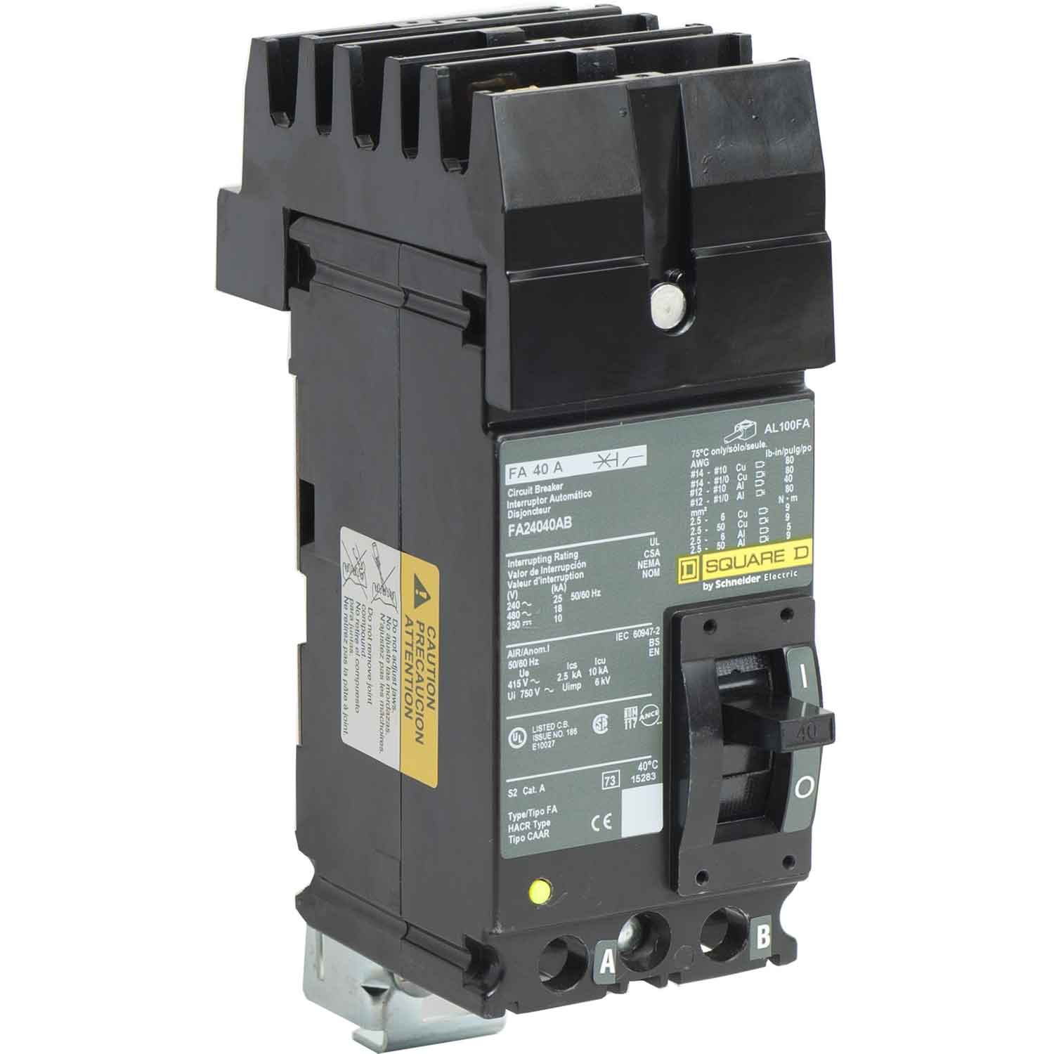FA24040AB - Square D - Molded Case
Circuit Breakers