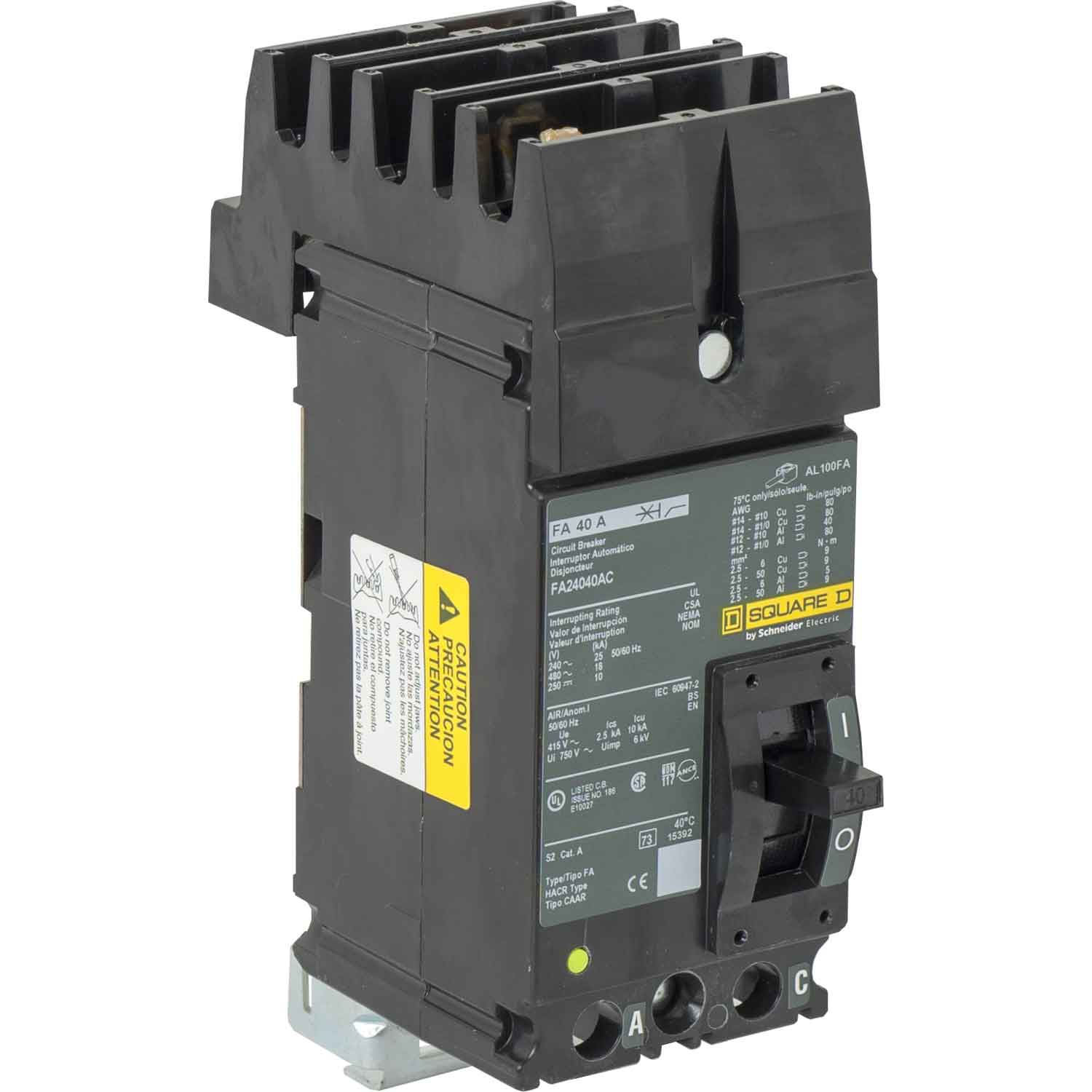 FA24040AC - Square D - Molded Case
Circuit Breakers