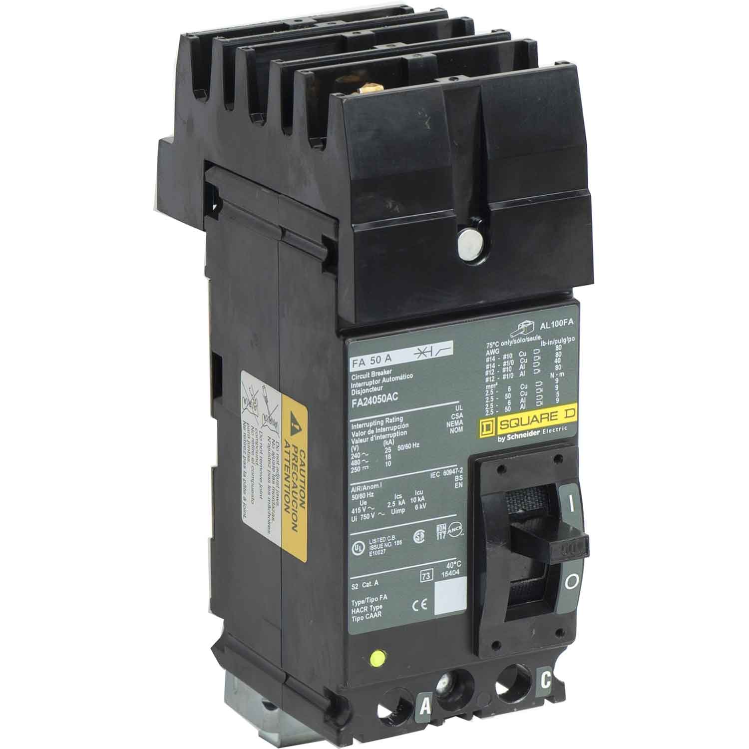 FA24050AC - Square D - Molded Case
Circuit Breakers