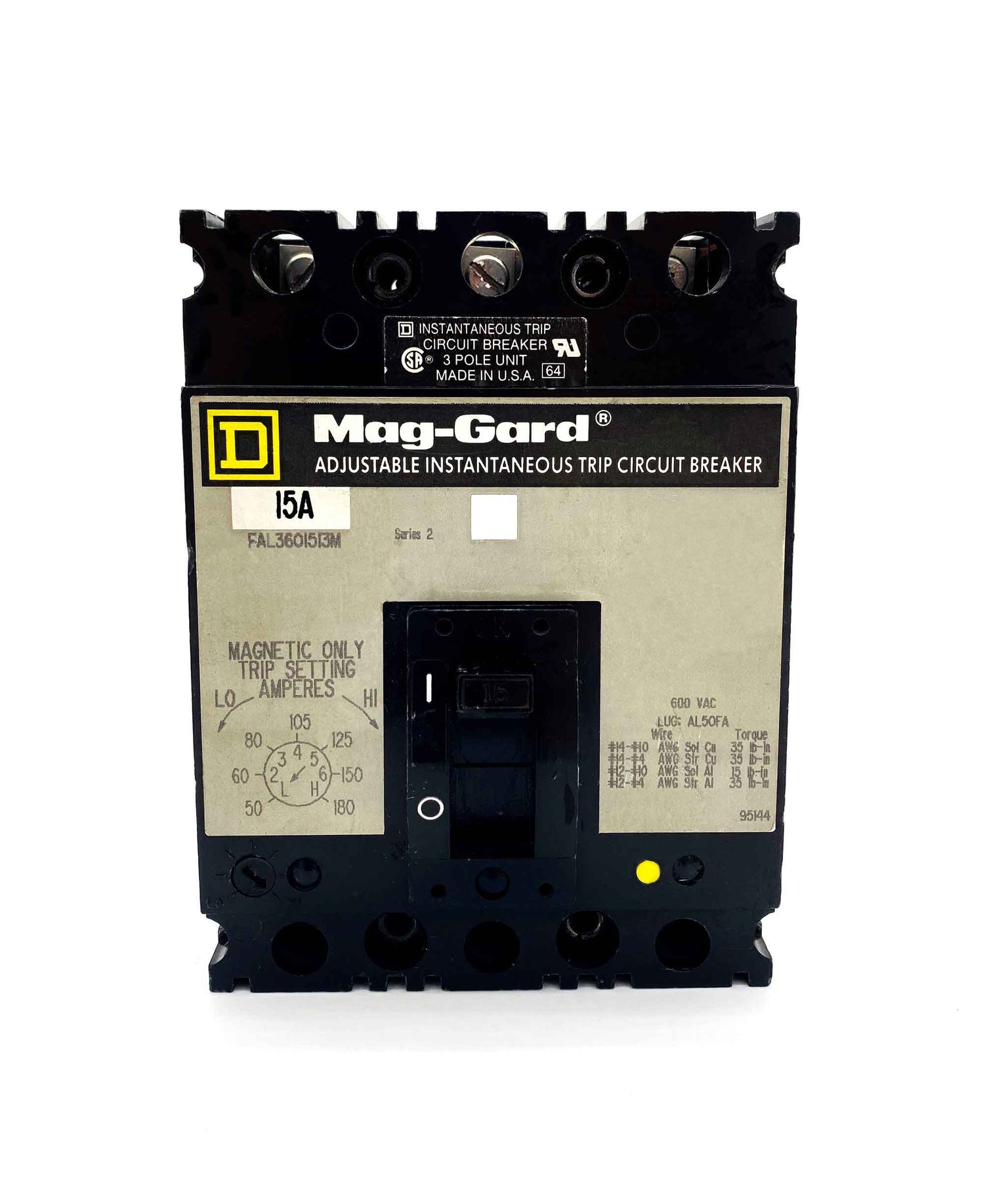 FAL3601513M - Square D - Molded Case
Circuit Breakers