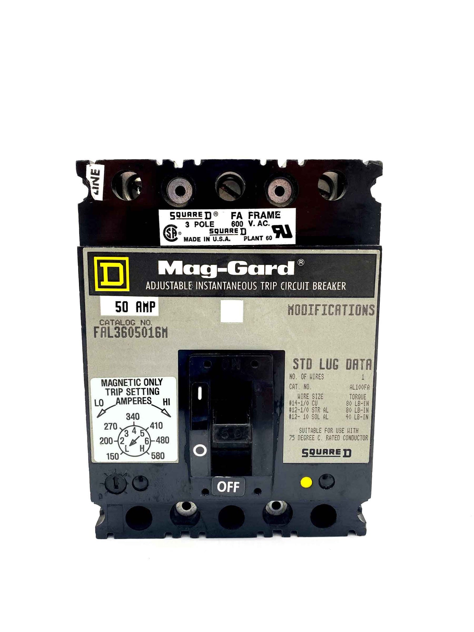 FAL3605016M - Square D - Molded Case
Circuit Breakers