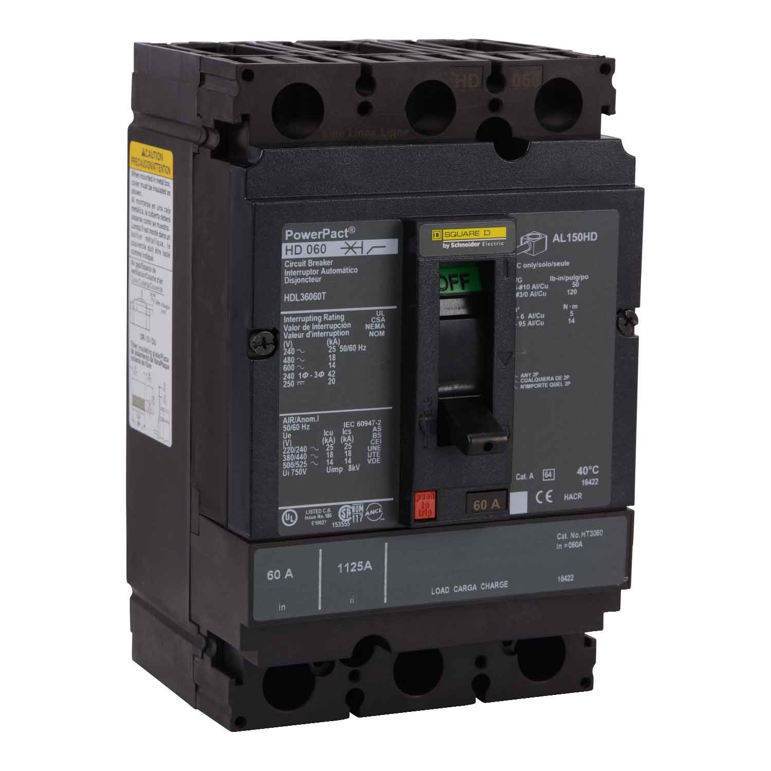 HDL36060U44X - Square D - Molded Case
Circuit Breakers