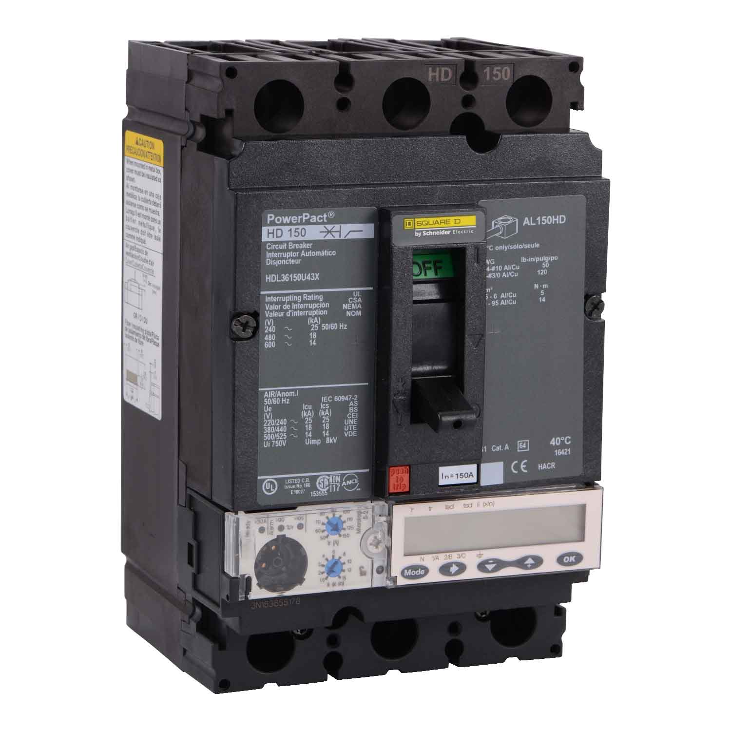 HDL36150U43X - Square D - Molded Case
Circuit Breakers