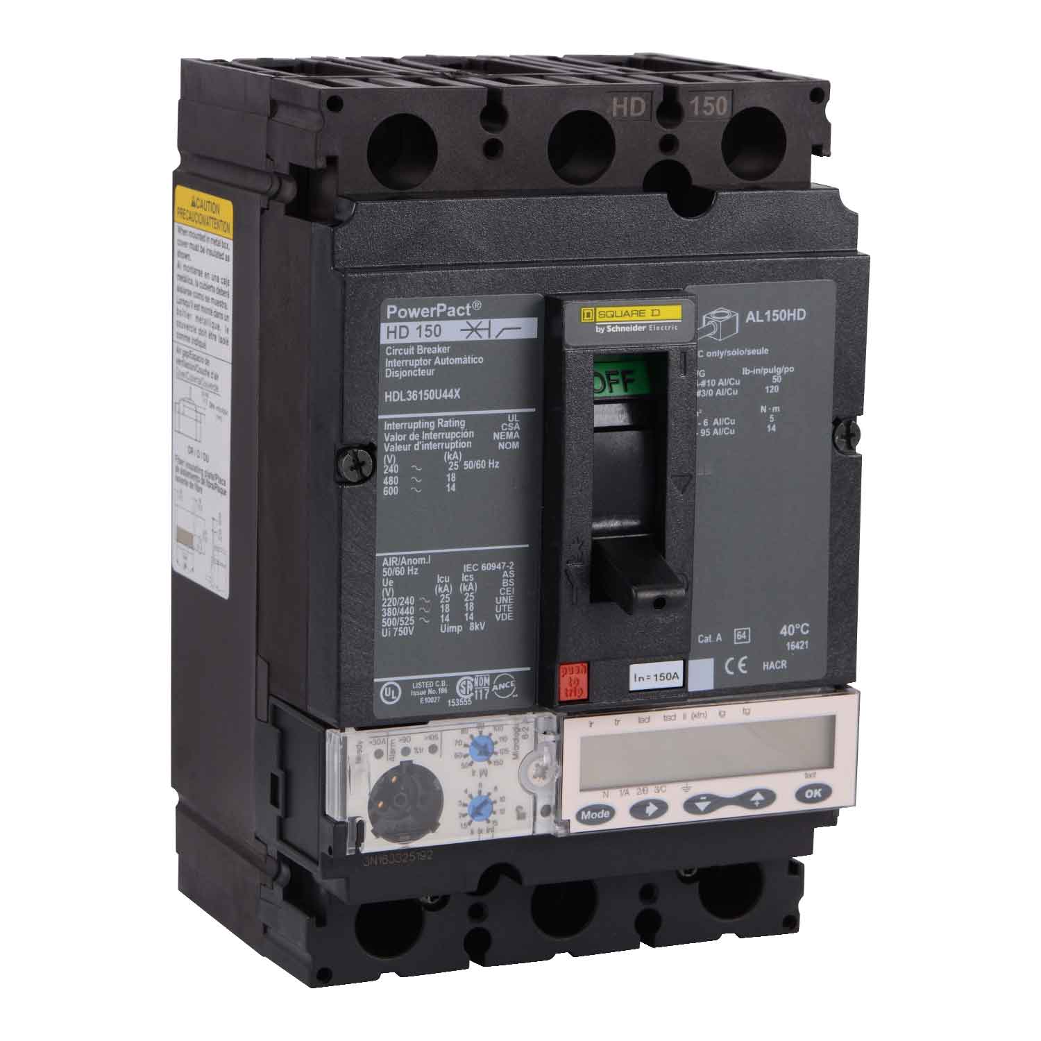 HDL36150U44X - Square D - Molded Case
Circuit Breakers