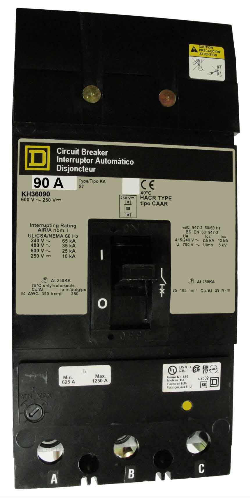 KH36090 - Square D - Molded Case
Circuit Breakers