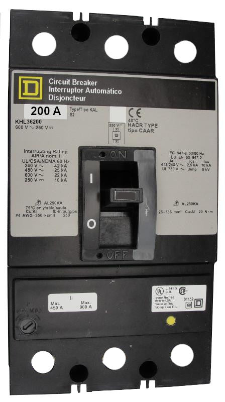 KHL36200 - Square D - Molded Case
Circuit Breakers