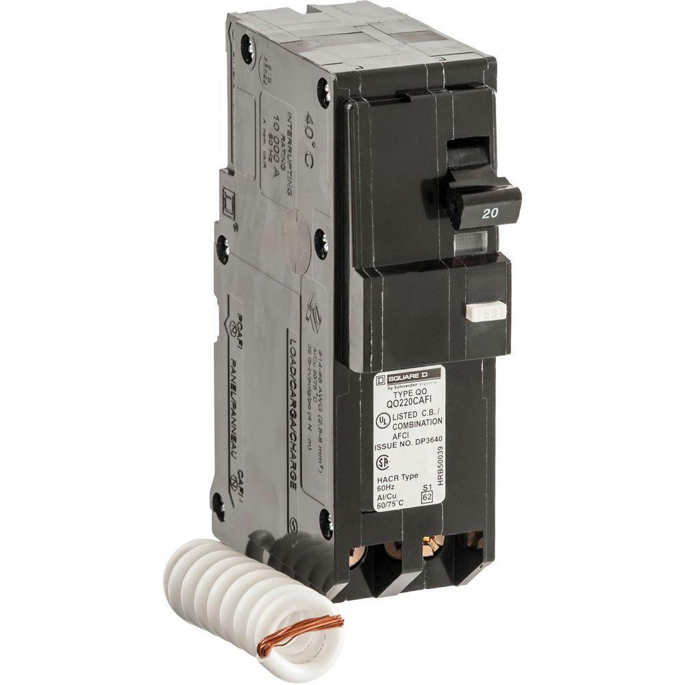 QO220CAFI - Square D 20 Amp Double Pole AFCI Circuit Breaker