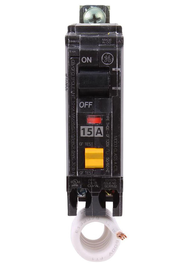 THQB1115GFEP - GE - 15 Amp 30 mA Ground Fault (GFEP) Breaker