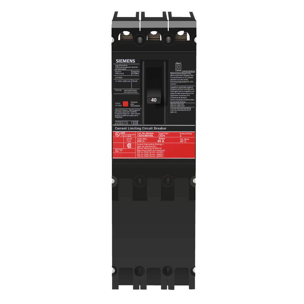 CED63B040L - Siemens - Molded Case Circuit Breaker
