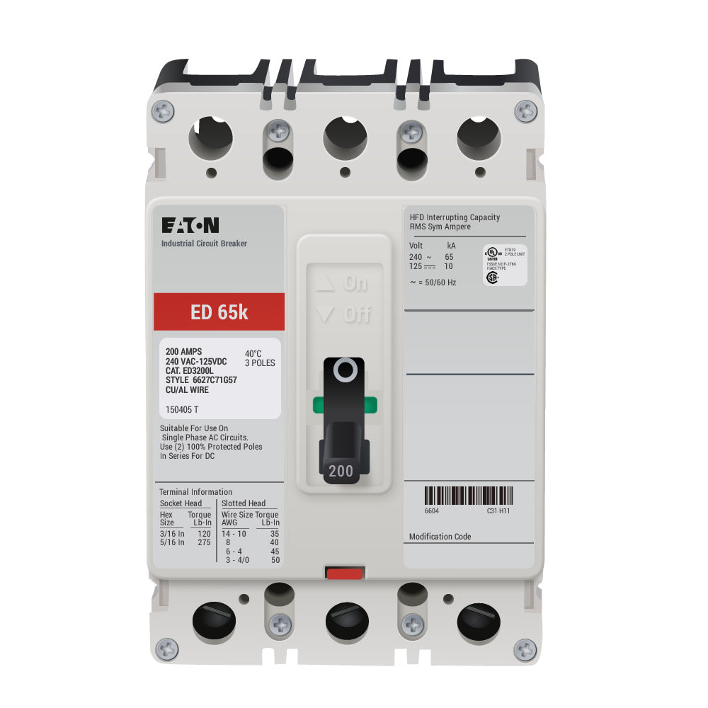 ED3200 - Eaton - 200 Amp Molded Case Circuit Breaker