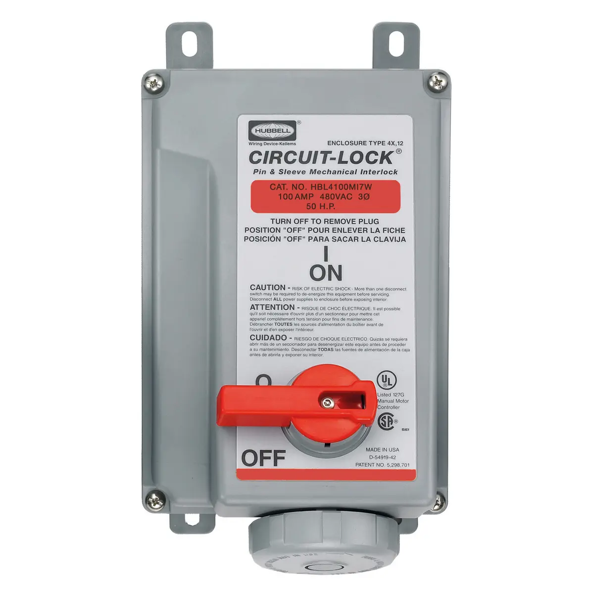 HBL4100MI7W - Hubbell - Mechanical Interlock