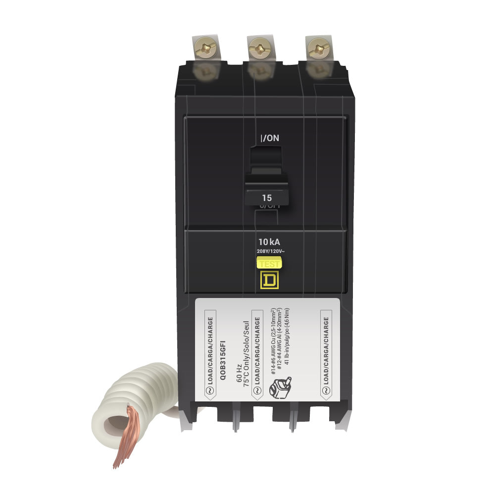 QOB315GFI - Square D - 15 Amp GFCI Circuit Breaker