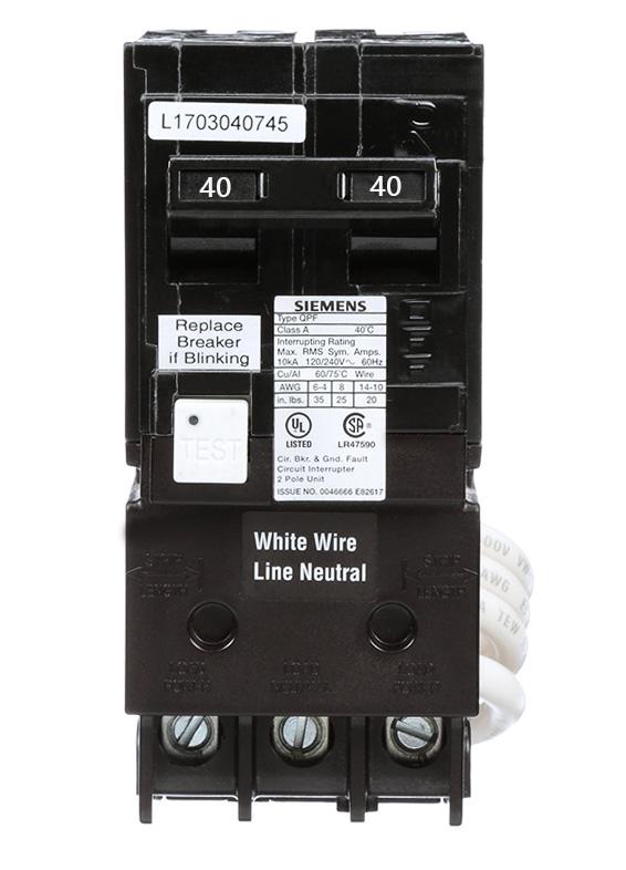 Q240GFCSA - Siemens 40 ACSAmp Double Pole 240 Volt GFCI Circuit BreACSAker