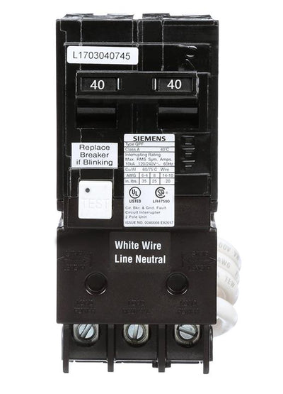 Q240GFCSA - Siemens 40 ACSAmp Double Pole 240 Volt GFCI Circuit BreACSAker