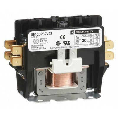 8910DP32V02 - Square D 30 Amp 2 Pole 600 Volt Definite Purpose Contactors