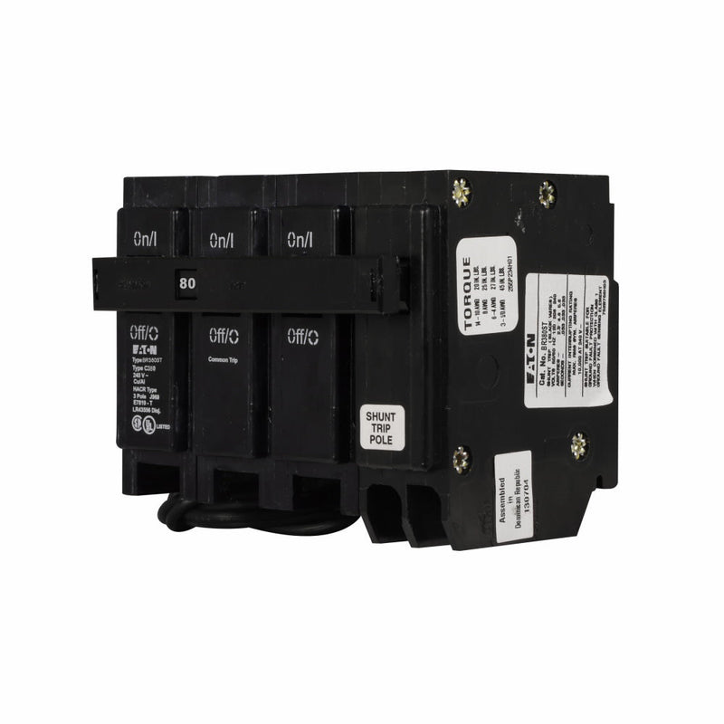 BR380ST - Eaton Cutler-Hammer 80 Amp 3 Pole 240 Volt Plug-In Molded Case Circuit Breaker