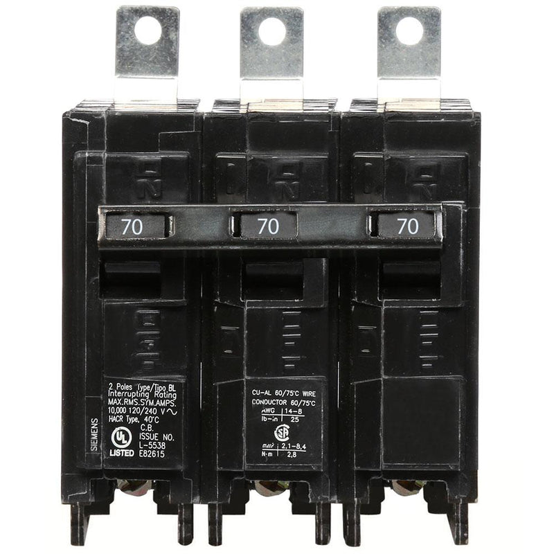 B370 - Siemens 70 Amp 3 Pole Bolt-On Circuit Breaker