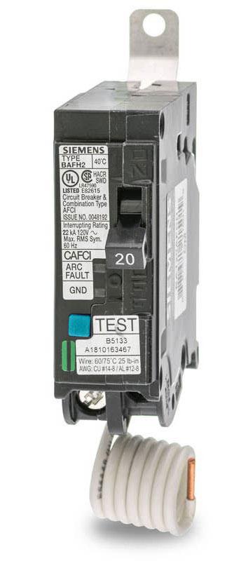 BA120AFCH - Siemens 20 Amp 1 Pole 120 Volt Bolt-On Molded Case Circuit Breaker
