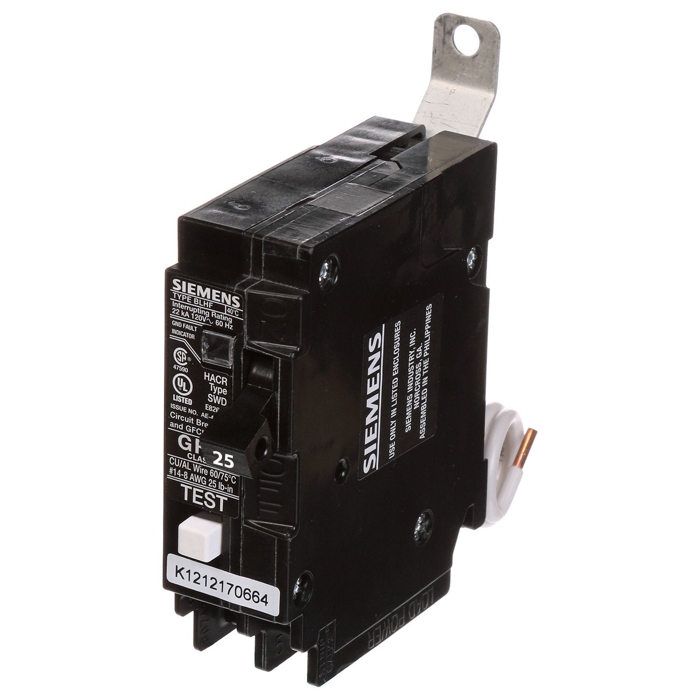 BF125A - Siemens - 25 Amp GFCI Circuit Breaker