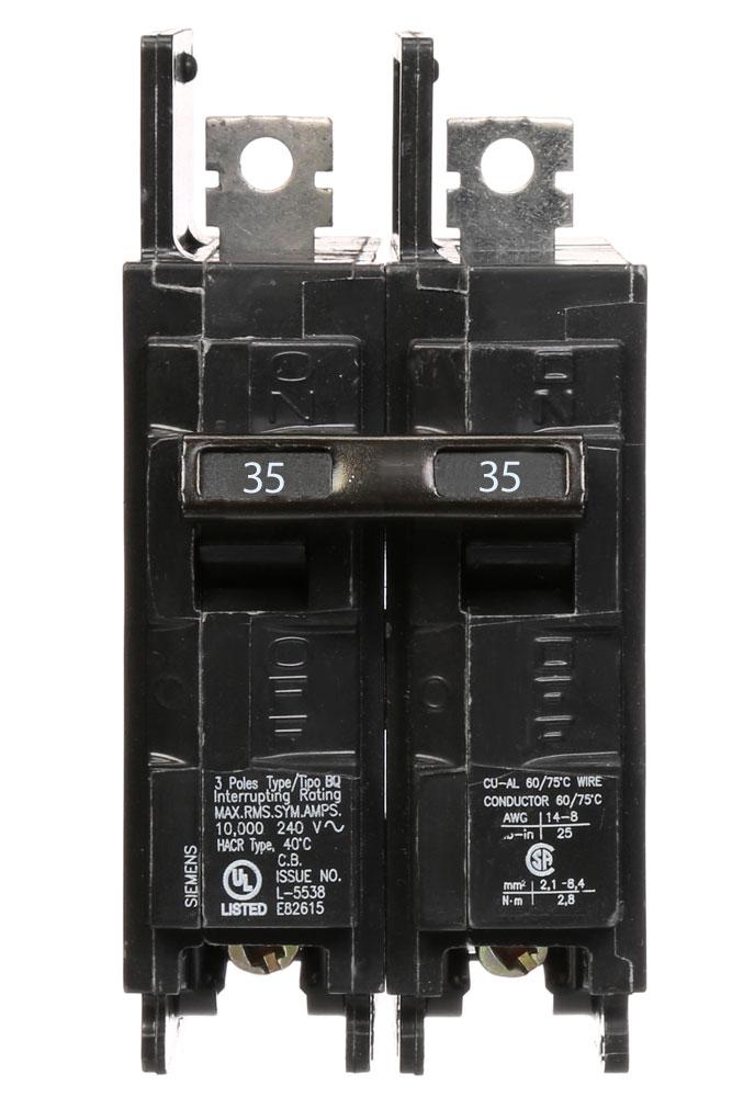 BQ2B035 - Siemens 35 Amp Double Pole 120/240V BQ Bolt-On Circuit Breaker