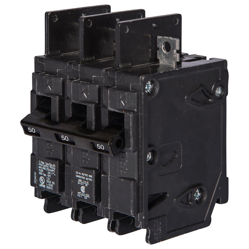 BQ3B050 - Siemens 50 Amp 3 Pole 120/240V BQ Bolt-On Circuit Breaker