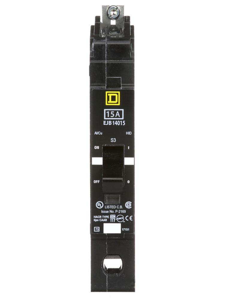 EJB16015 - Square D 15 Amp 1 Pole 347 Volt Bolt-On Molded Case Circuit Breaker