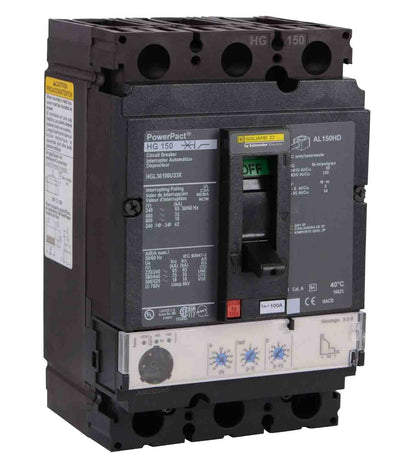 HGL36100U33X - Square D 100 Amp 3 Pole 600 Volt Molded Case Circuit Breaker