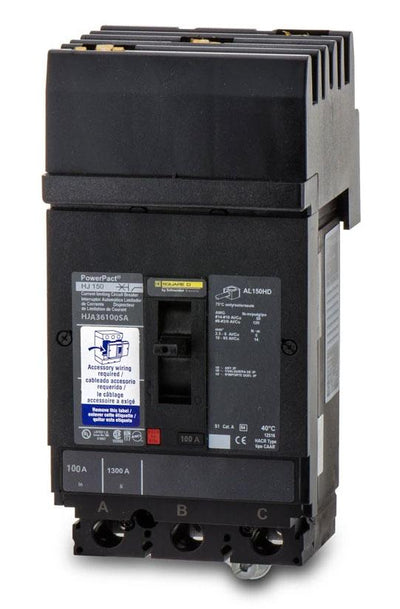 HJA36100SA - Square D 100 Amp 3 Pole 600 Volt Plug-In Molded Case Circuit Breaker