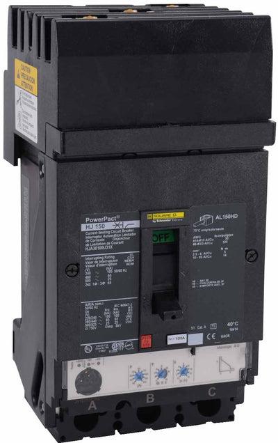 HJA36100U31X - Square D 100 Amp 3 Pole 600 Volt Molded Case Circuit Breaker