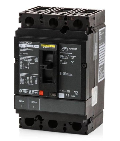 HLL36125LV - Square D 125 Amp 3 Pole 600 Volt Molded Case Circuit Breaker