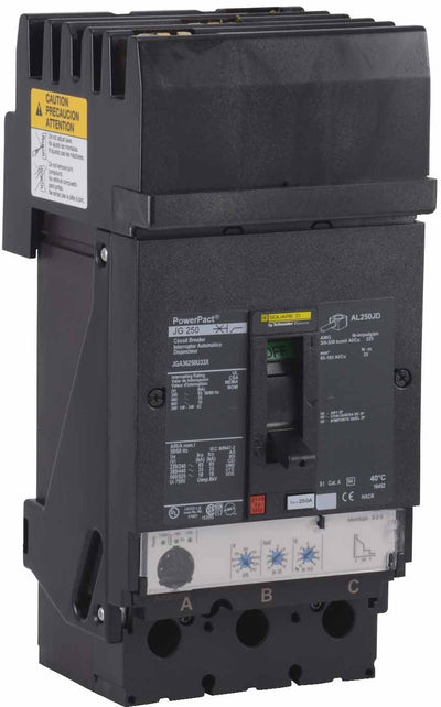 JGA36250U33X - Square D 250 Amp 3 Pole 600 Volt Molded Case Circuit Breaker