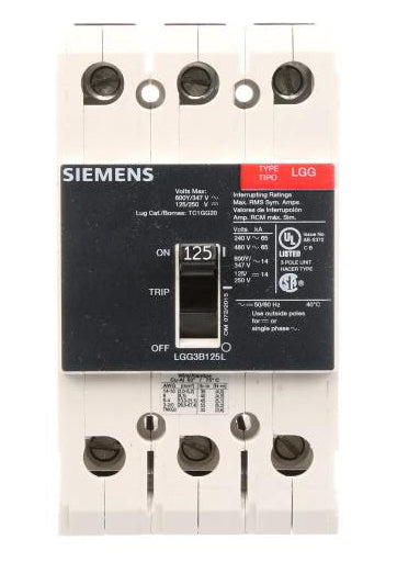 LGG3B125 - Siemens - Molded Case Circuit Breaker