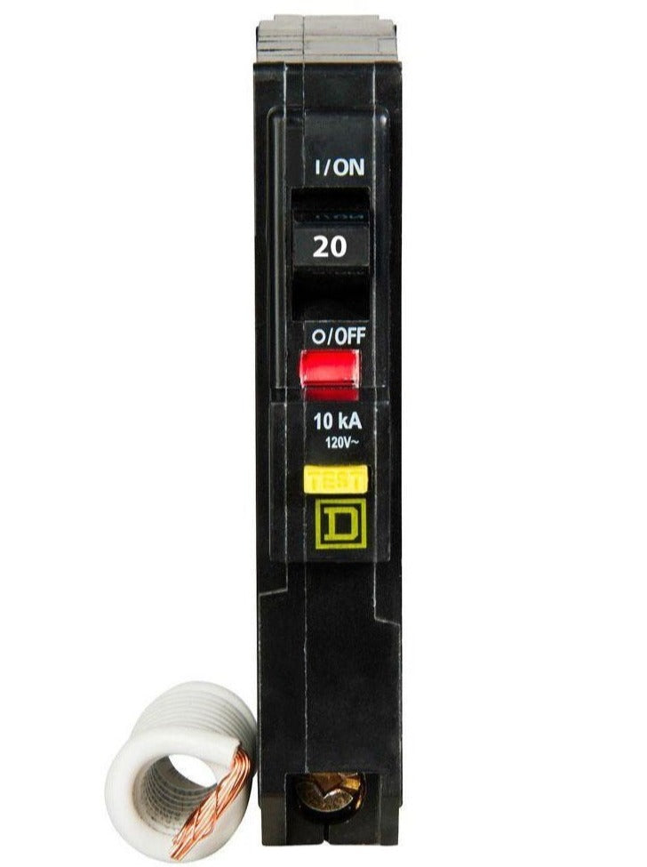 QO120EPD - Square D 20 Amp 1 Pole Ground Fault Equipment Protection Circuit Breaker