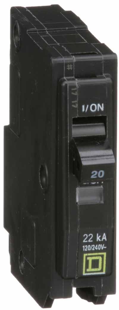 QO120VH - Square D 20 Amp 1 Pole 240 Volt Molded Case Circuit Breaker