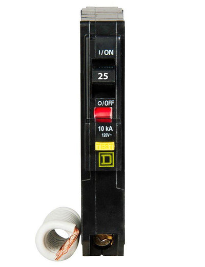 QO125GFI - Square D 25 Amp Single Pole GFCI Circuit Breaker