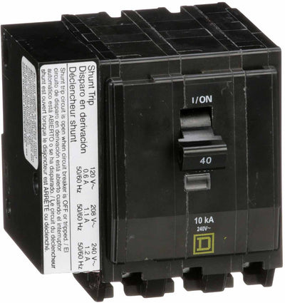 QO3401021 - Square D 40 Amp 3 Pole 240 Volt Molded Case Circuit Breaker