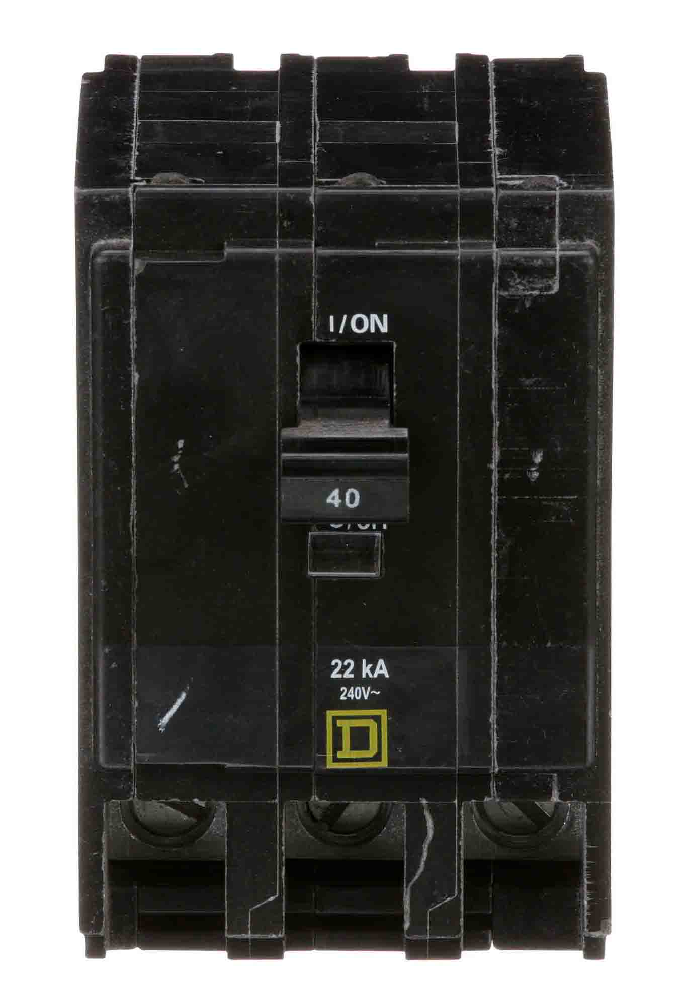 QO340VH - Square D 40 Amp 3 Pole 240 Volt Molded Case Circuit Breaker