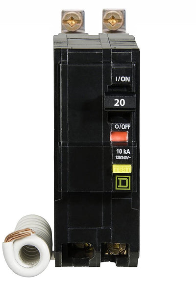 QOB220EPD - Square D 20 Amp 2 Pole 30 mA Ground Fault (GFCI) Breaker