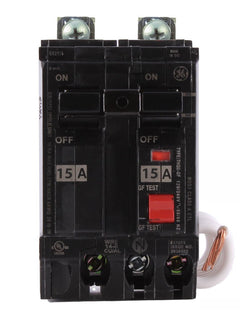 THQB2115GFT - GE 15 Amp Double Pole GFCI Bolt-On Circuit Breaker