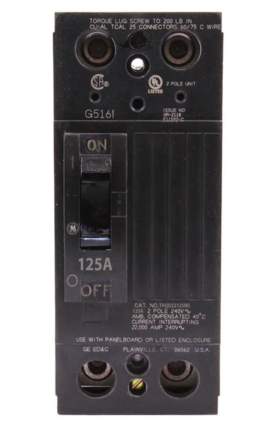 THQD22125WL - GE 125 Amp 2 Pole 240 Volt Molded Case Circuit Breaker