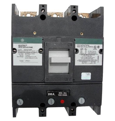 TJK436200WL - General Electric 200 Amp 3 Pole 600 Volt Thermal Magnetic Circuit Breaker