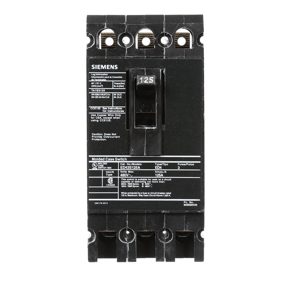 ED43S100A - Siemens - 100 Amp Non-Automatic Switch