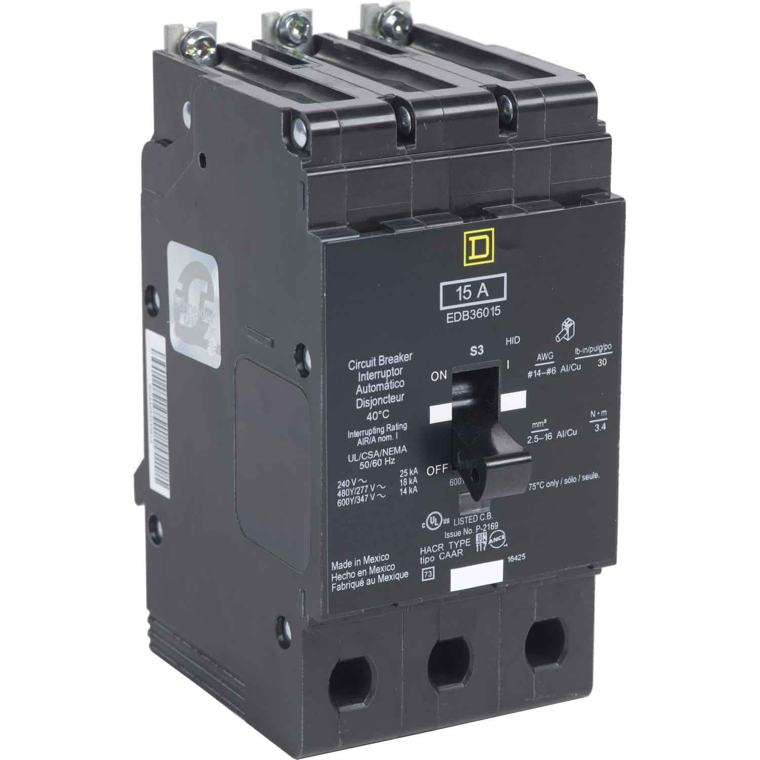 EDB36025 Square D Molded Case Circuit Breaker Canada Breakers