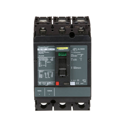 HDL36100 - Square D 100 Amp 3 Pole 600 Volt Molded Case Circuit Breaker