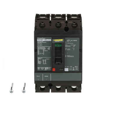 HGL36015 - Square D 15 Amp 3 Pole 600 Volt Molded Case Circuit Breaker