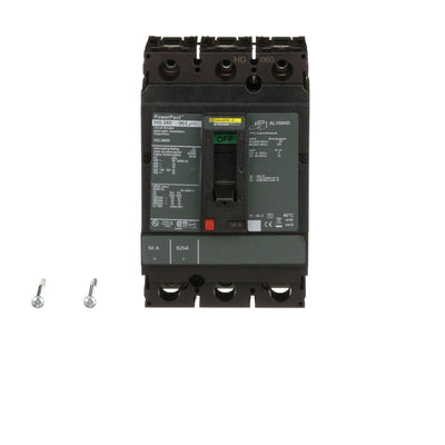 HGL36050 - Square D 50 Amp 3 Pole 600 Volt Molded Case Circuit Breaker