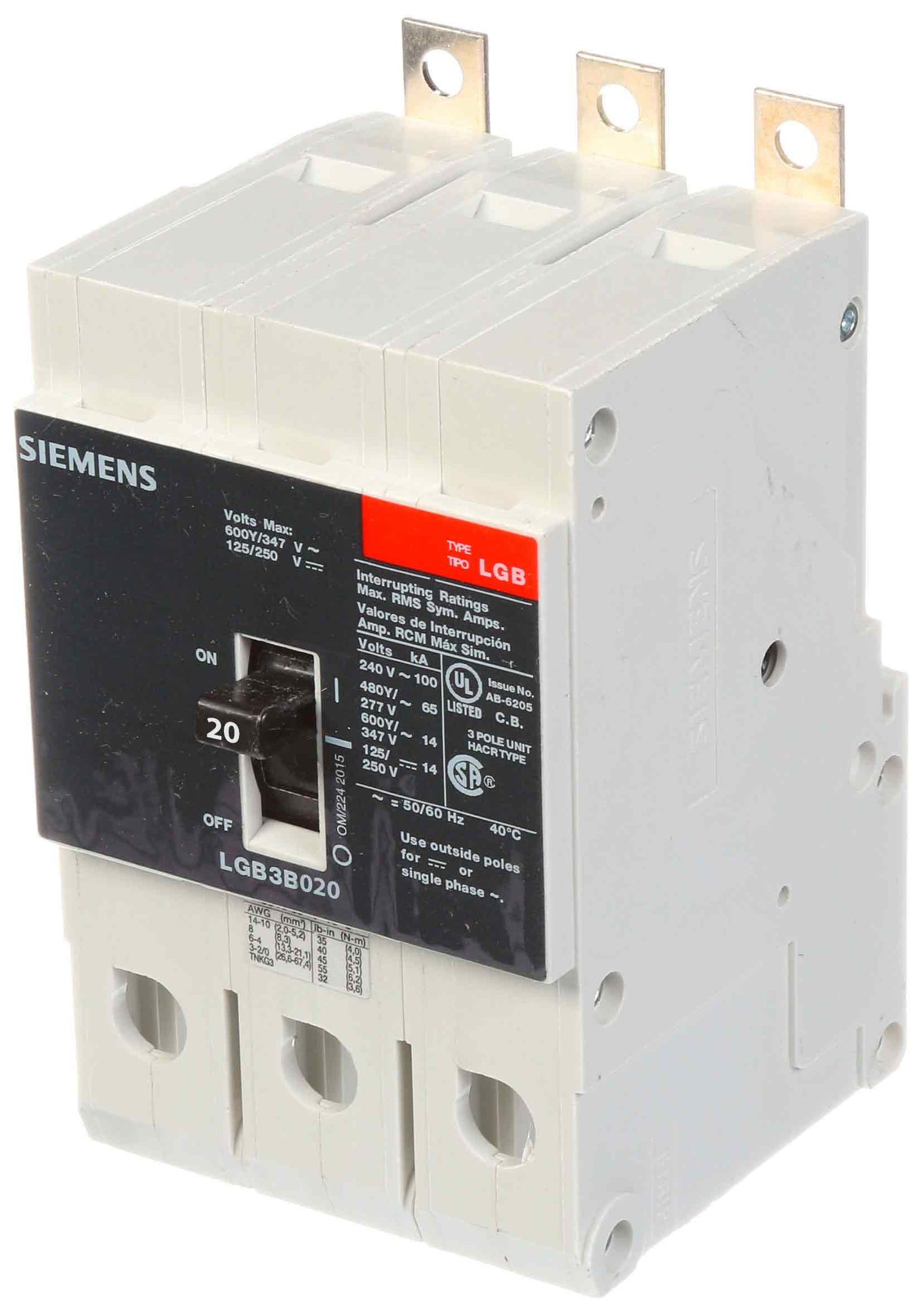 LGB3B020B - Siemens - Molded Case Circuit Breaker